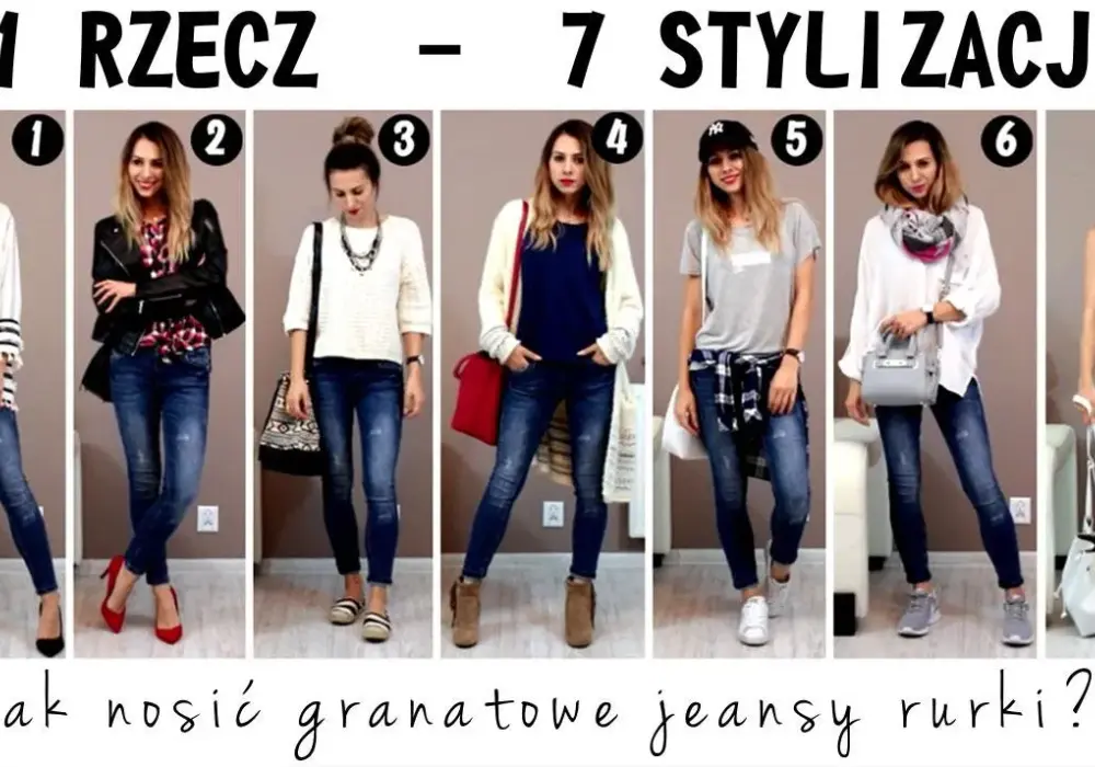 Stylizacje z granatowymi jeansami damskimi, które zachwycą każdego